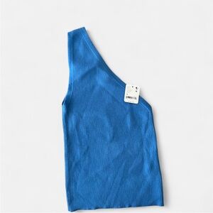 Free People One-Shoulder Ribbed Tank Top